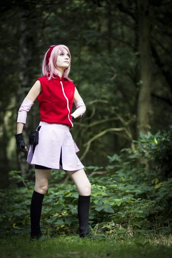 Sakura from Naruto, one of the most recognized Anime characters of all time. A great first option for an easy cosplay. Stefan Schubert [CC BY 2.0 (https://creativecommons.org/licenses/by/2.0)]